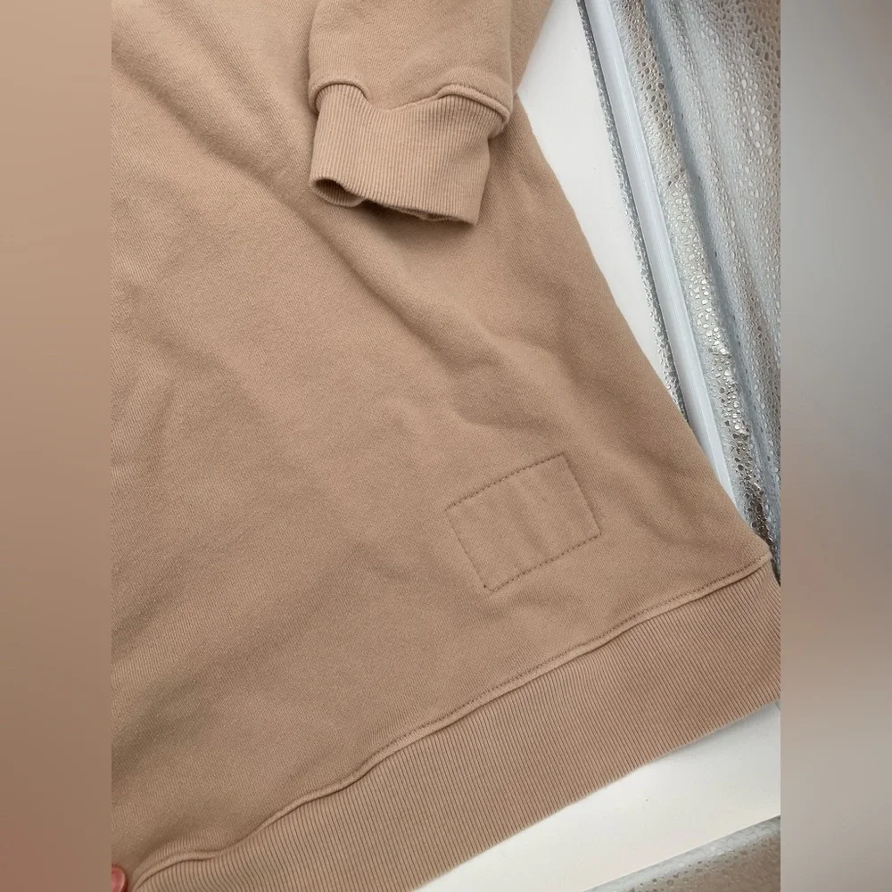 Daily Drills Tan Sweatshirt Hoodie Dress/ Oversized M/L in Cafe - Picture 6 of 8